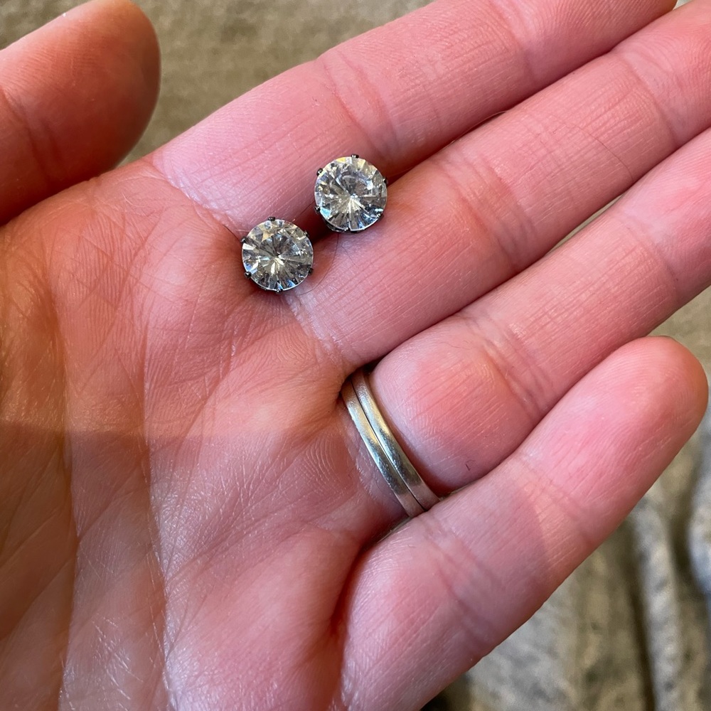 Faux diamond stud earrings